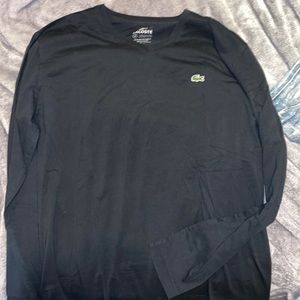 Mens Lacoste long sleeve black v neck size 5